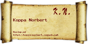 Koppa Norbert névjegykártya