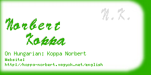 norbert koppa business card